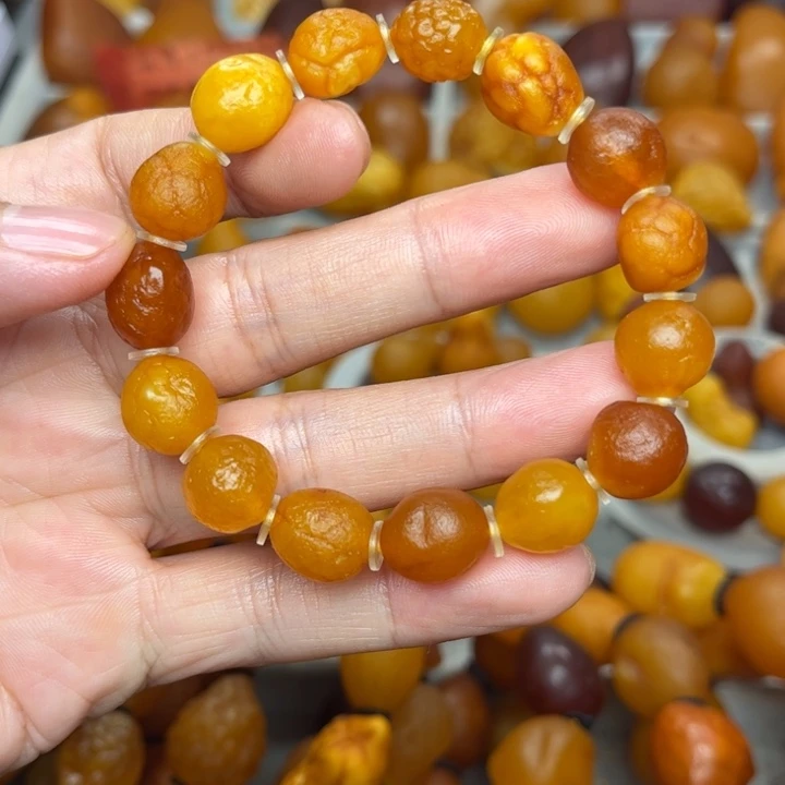 裸石琥珀未镶嵌天然蜜蜡手串