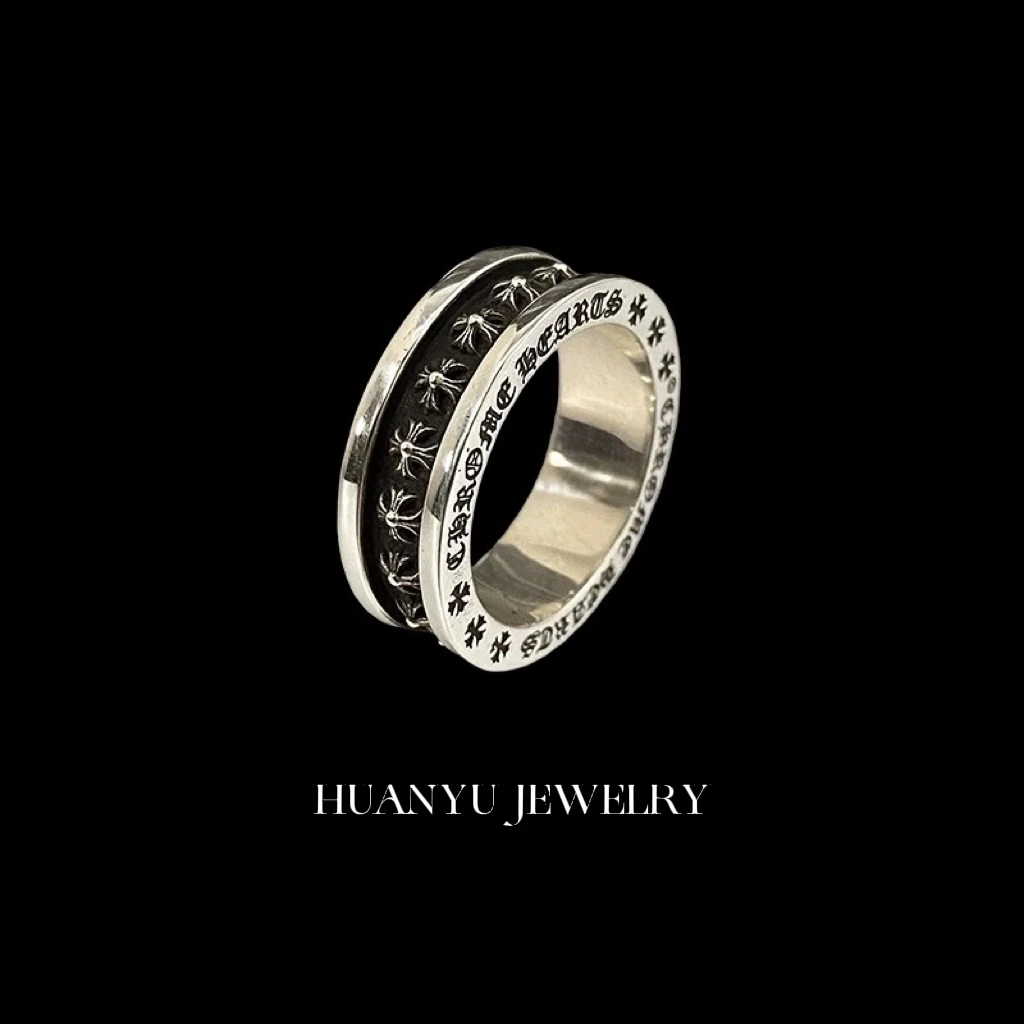 钛钢戒指  A 【HUANYU】克罗风潮流戒指欧美复古指环个性不掉色