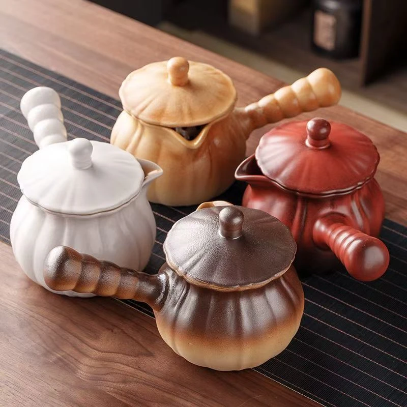 围炉煮茶网红创意金瓜造型大容量带盖耐高温陶瓷可明火干烧烤奶罐