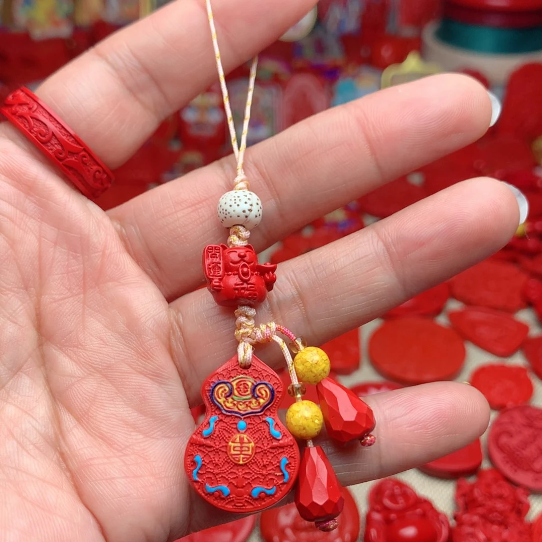 天然辰砂工艺品朱砂手机坠