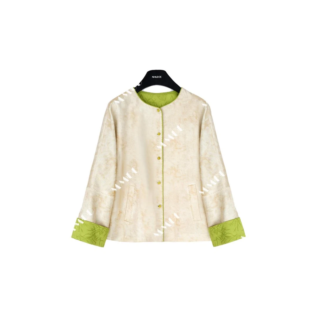 【书欣】新中式国风春季新款绿色外套MCGWT0199