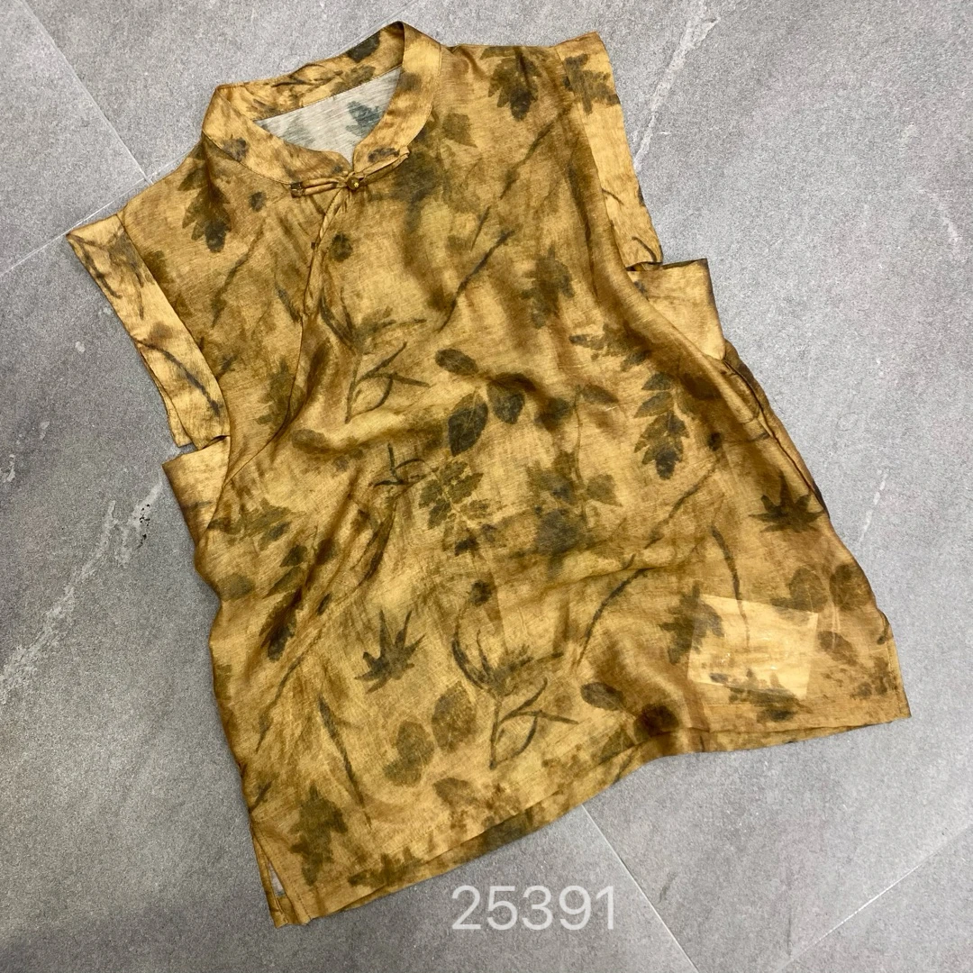 25391 SANFAN  新款国风枫叶印花背心