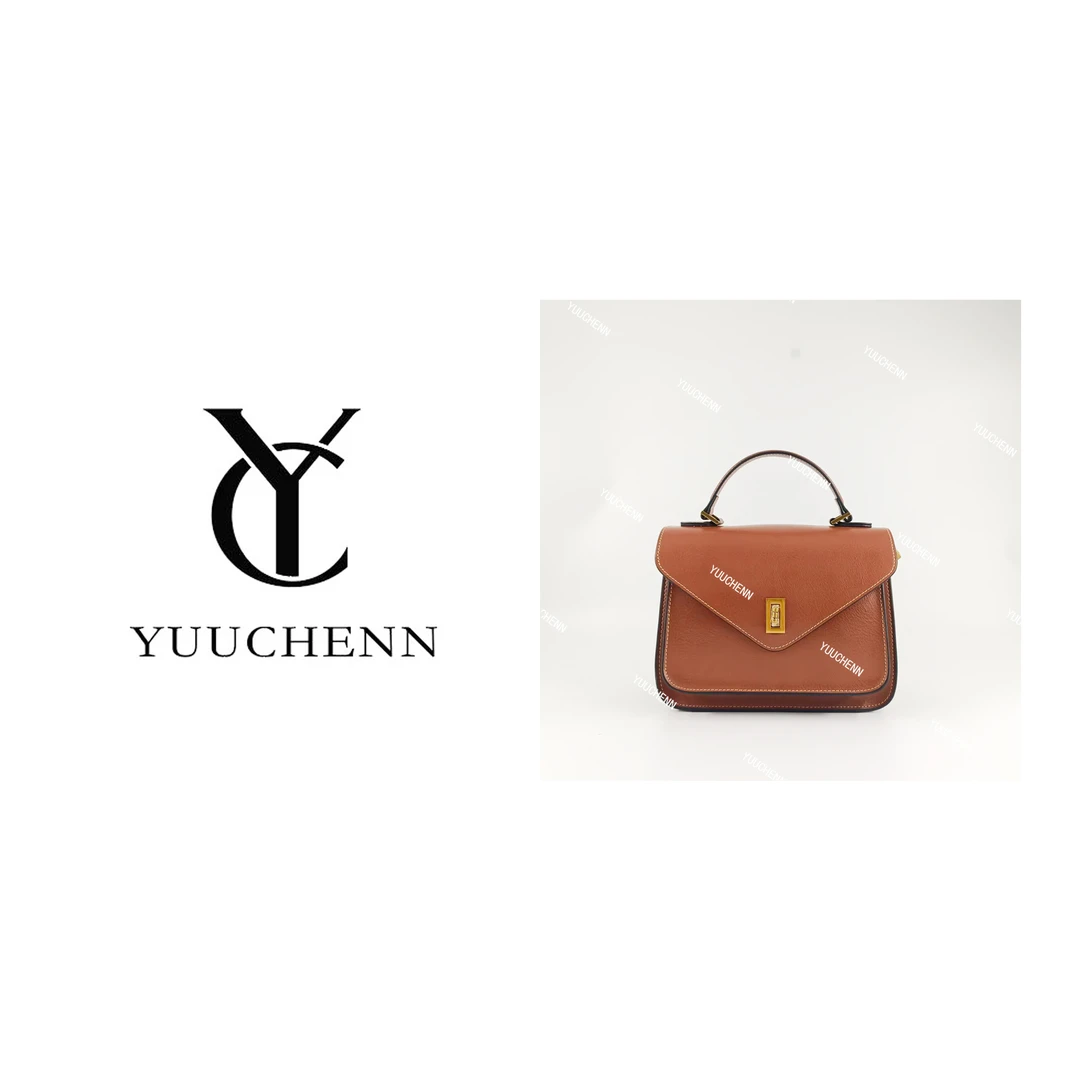 YUUCHENN/【邮差包】进口植鞣牛皮20cm 深棕色 HH4989