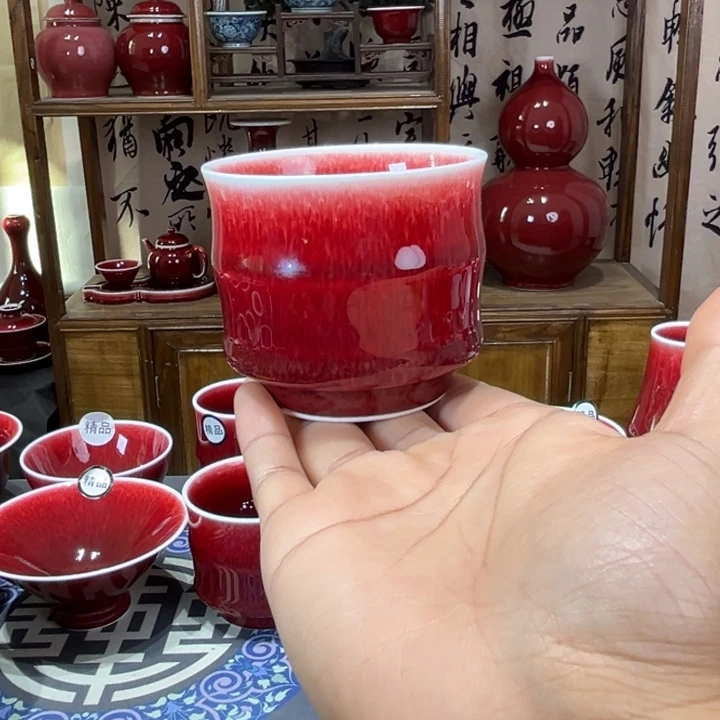 景德镇高温原矿釉水竹节杯福利