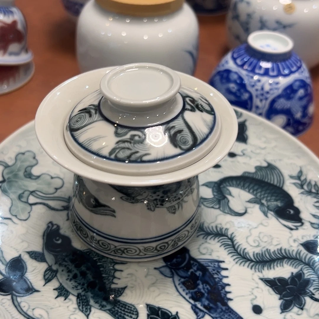 盖碗景德镇手工手绘陶瓷