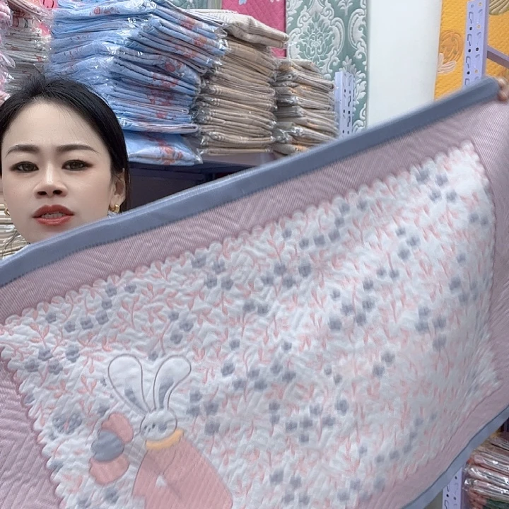 棉紫灰色小花兔纯棉