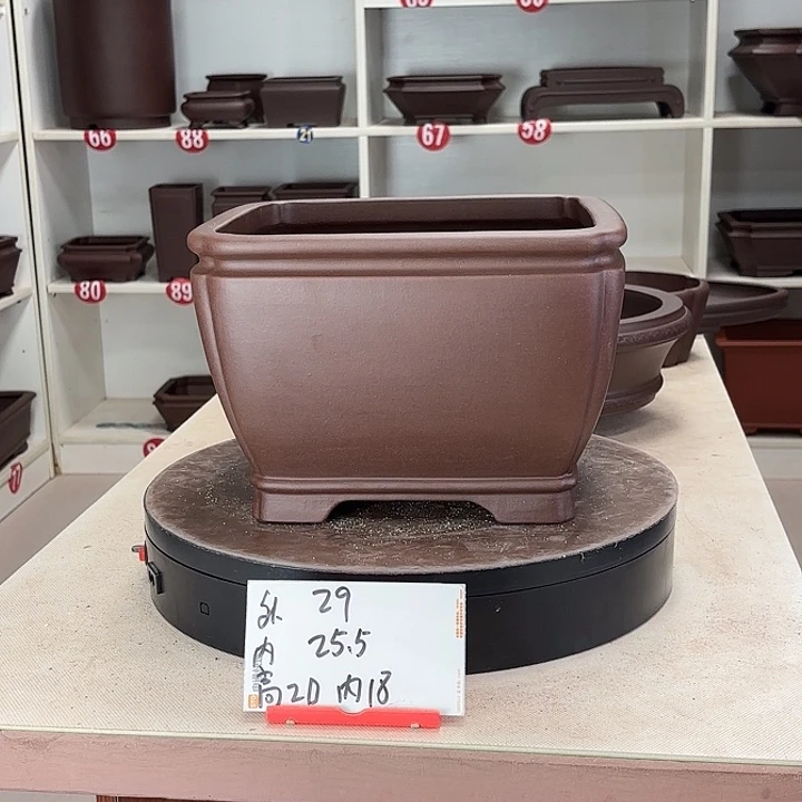 紫砂花盆抽角四方