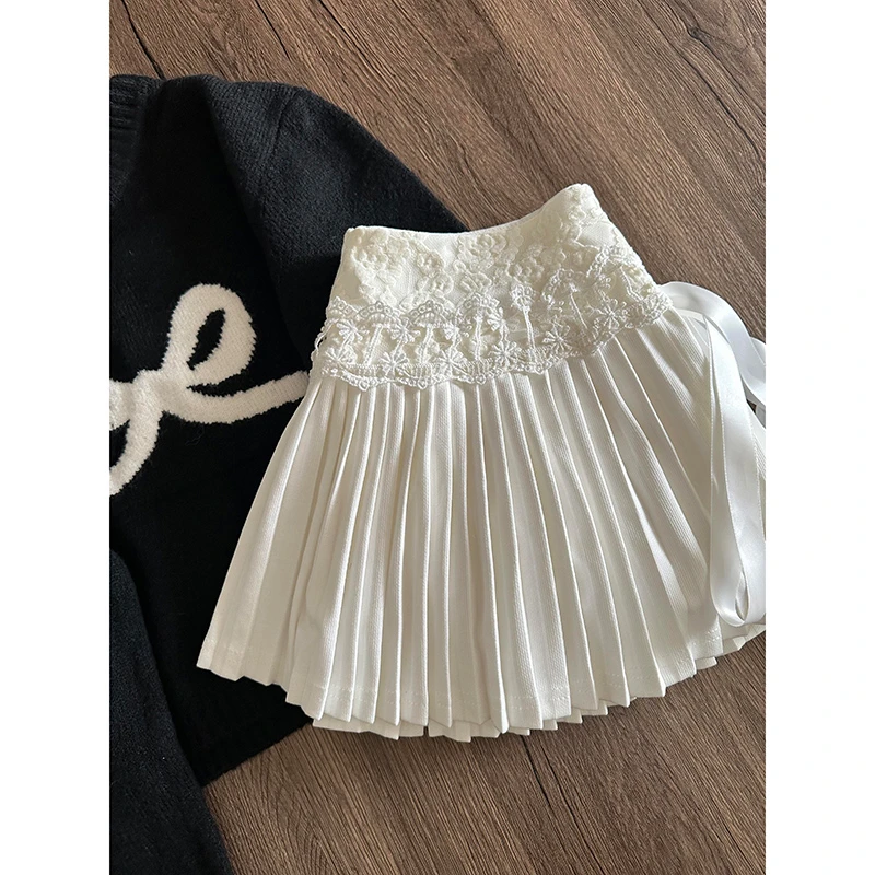 小众设计感纯欲风蛋糕裙女款2025春季高腰拼接带甜美百褶裙短裙子