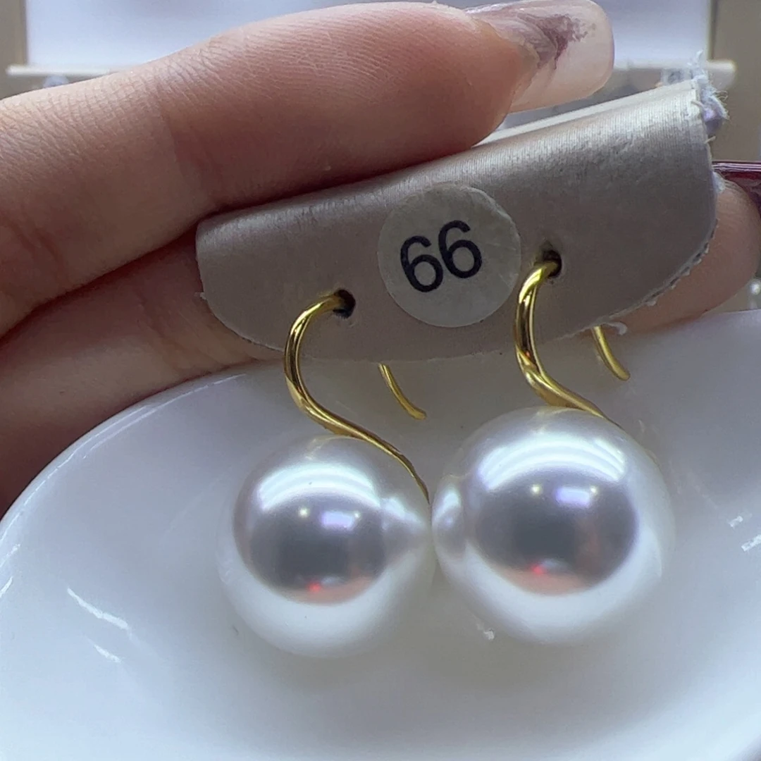 淡水珍珠耳饰18K金镶嵌