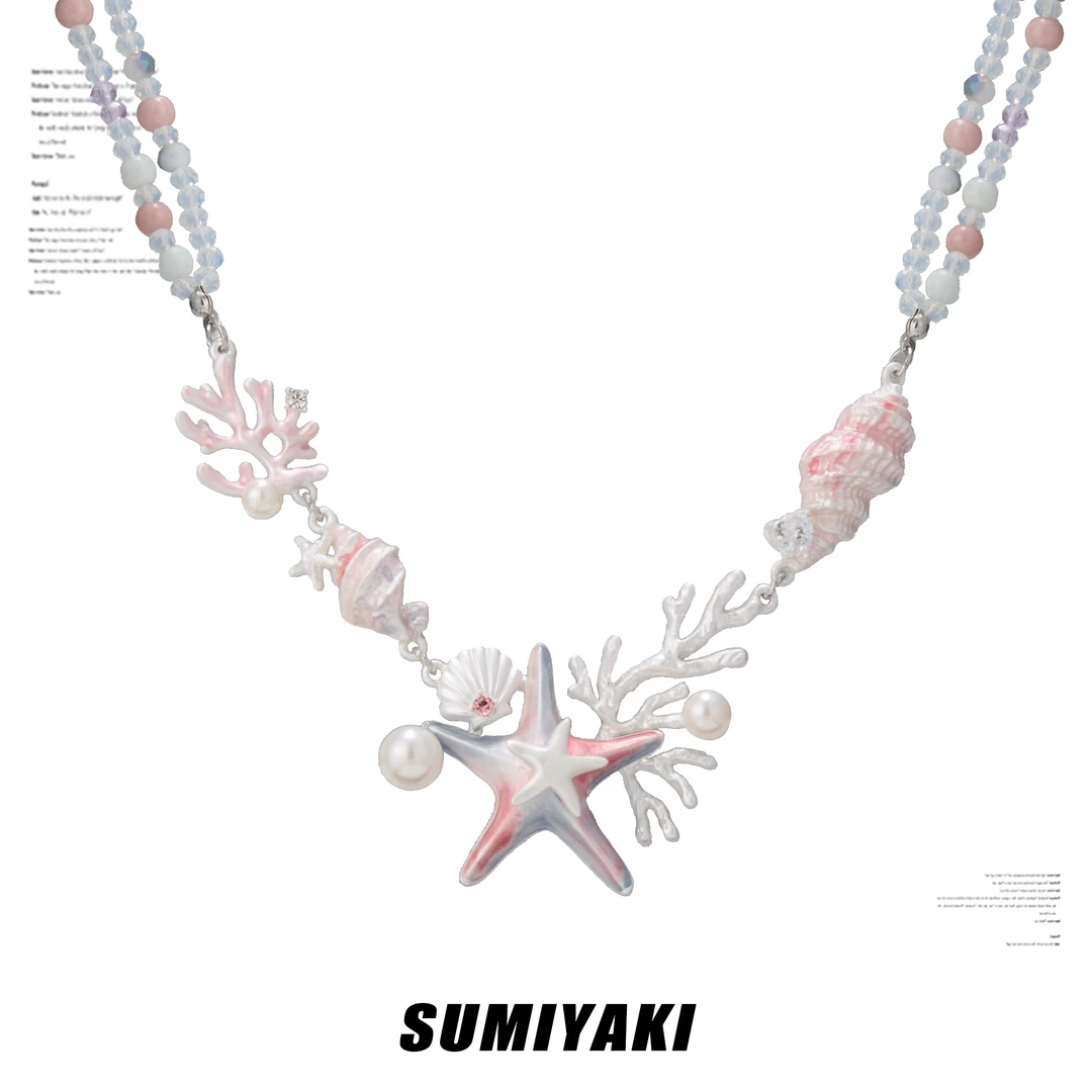 铜合金合成锆石项链 SUMIYAKI 海洋派对 纯手工海星项链