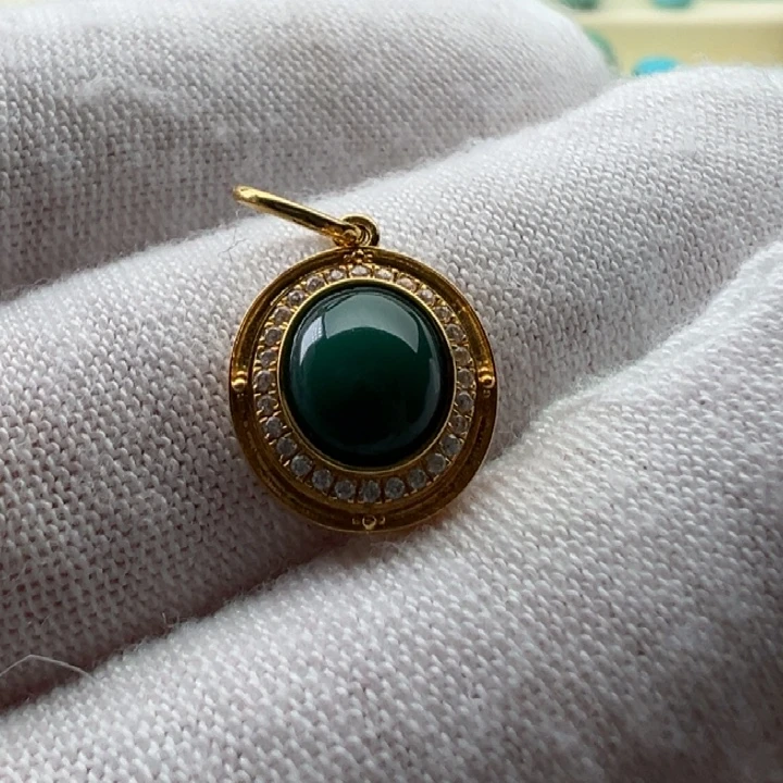 绿松石18K金镶嵌珠宝奇石
