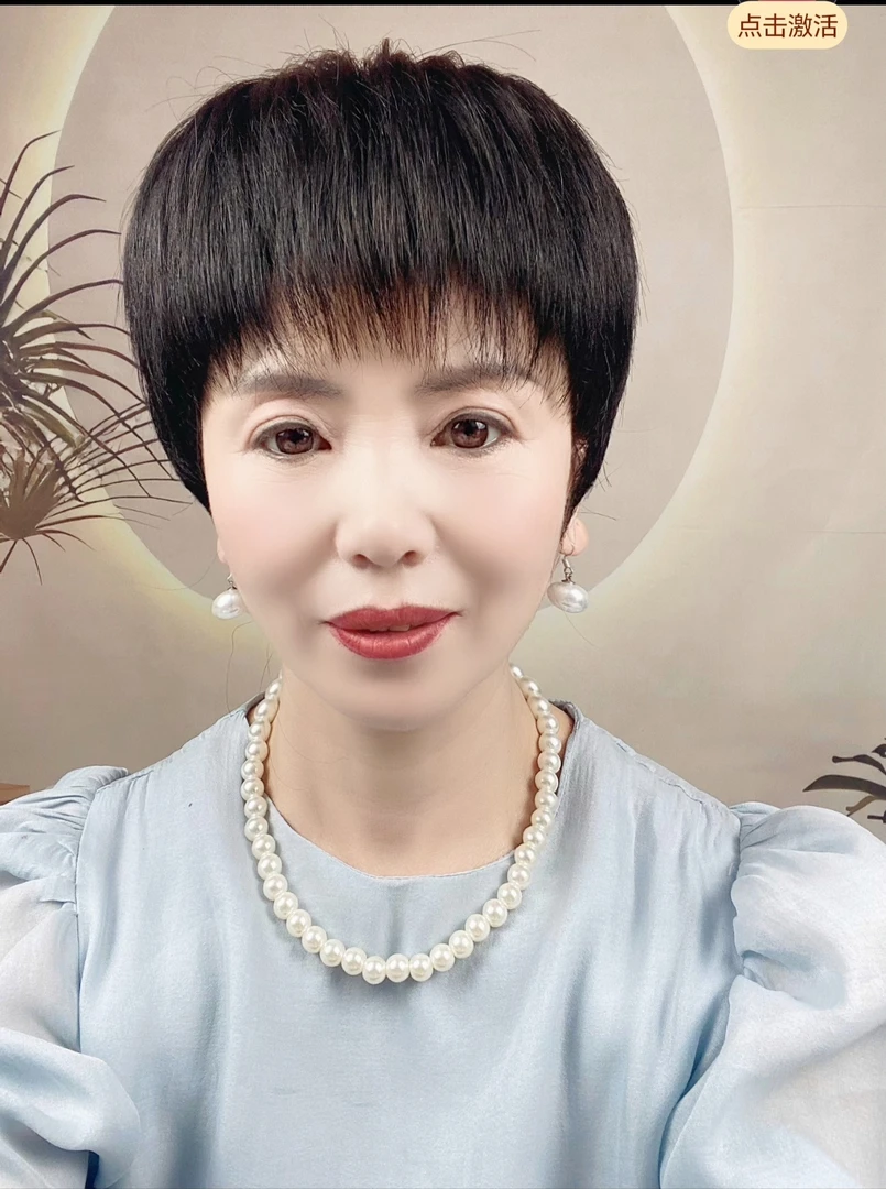 中老年妈妈发全真人真发手织递针大头皮遮盖白发