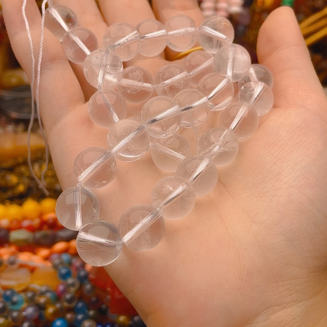 玛瑙/玉髓珠宝半成品未镶嵌白水晶一条卡12