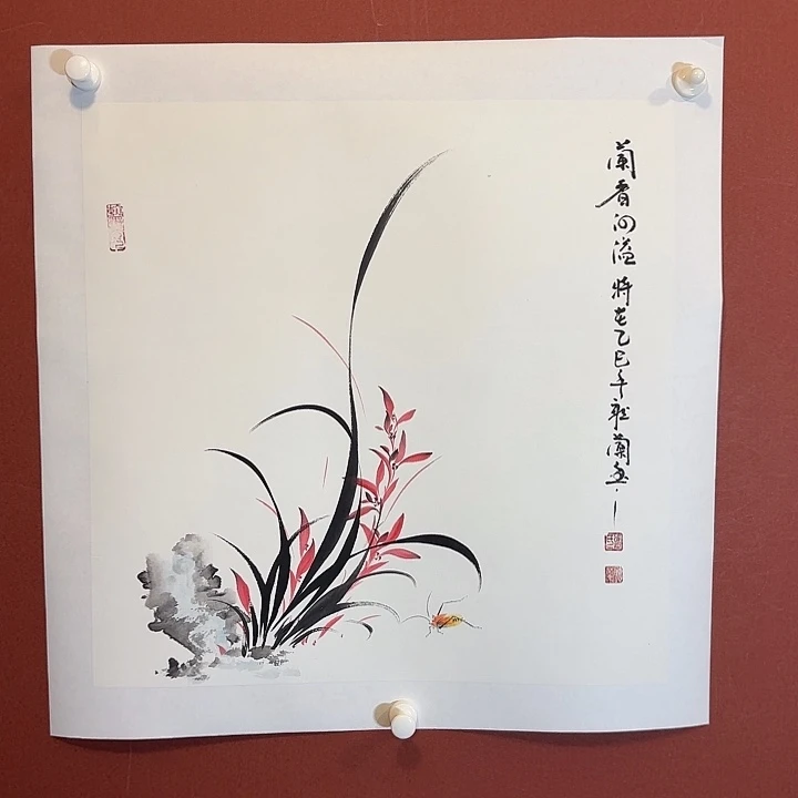 国画听兰老师花鸟