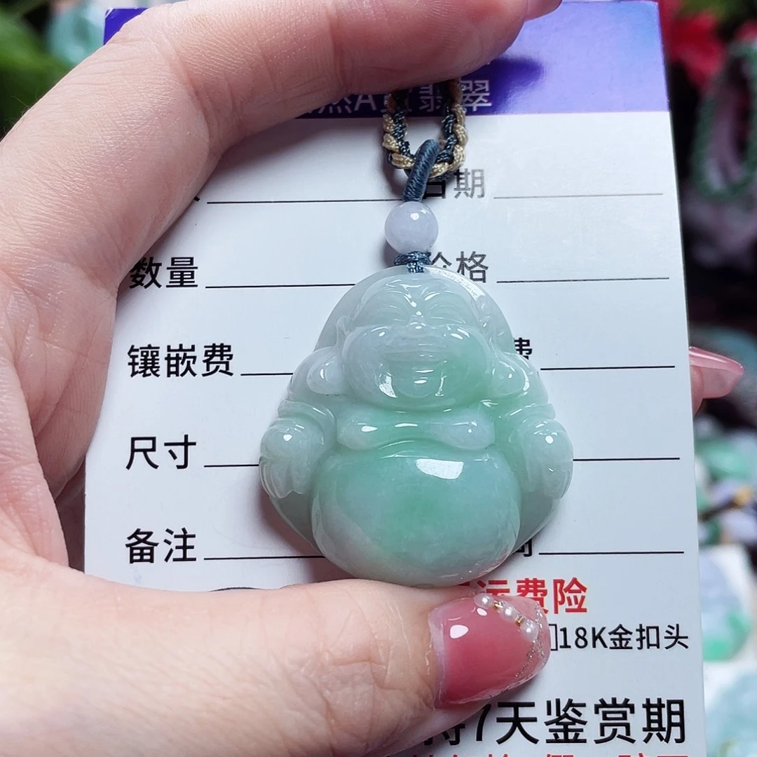翡翠未镶嵌颈饰佛公02