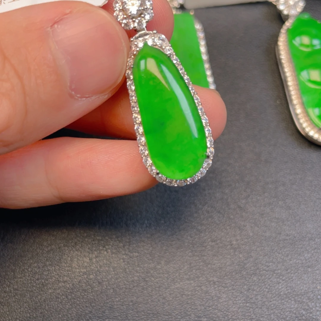 翡翠银S925镶嵌吊坠(不含链)