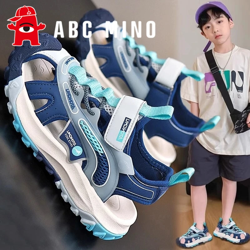 ABC MINO凉鞋男童夏季2025新款软底运动儿童沙滩鞋中大童防滑凉拖