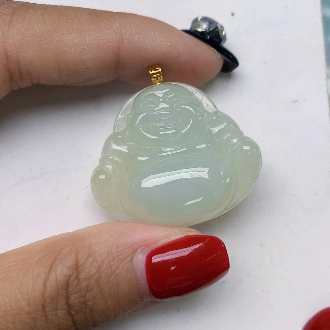翡翠18K金镶嵌颈饰天然翡翠