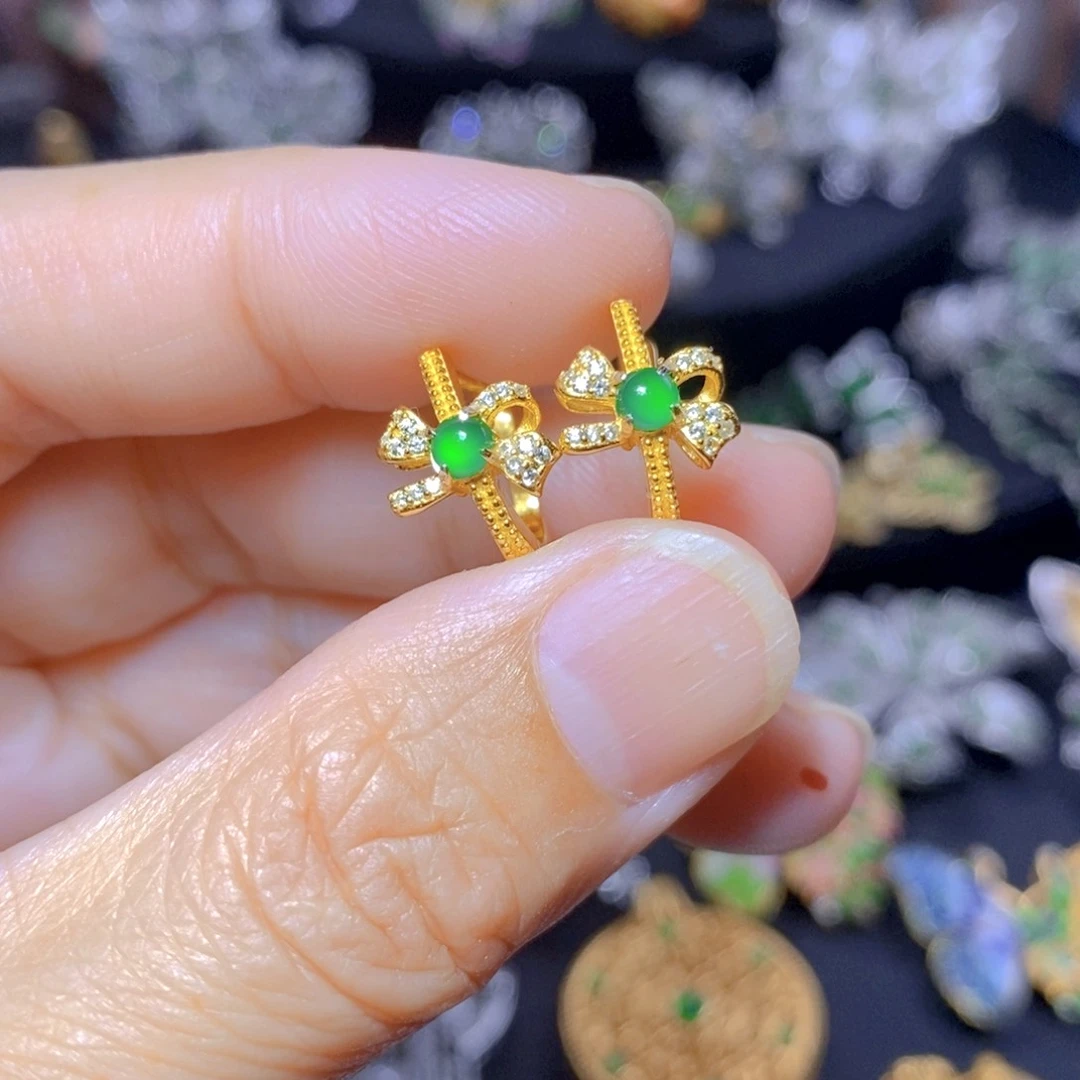 翡翠银S925镶嵌毛衣链天然翡翠