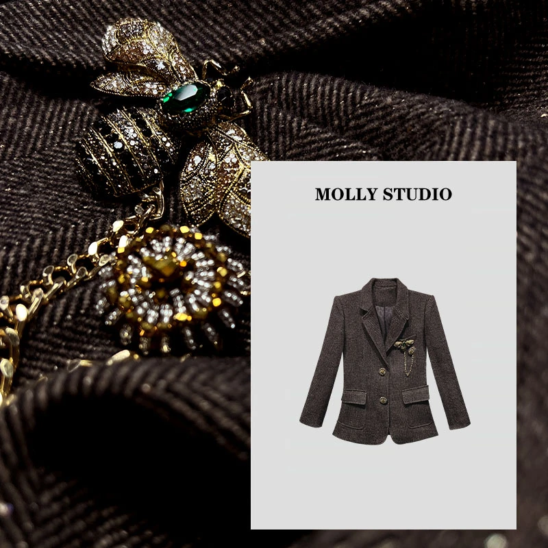 【都市丽人】Molly 百搭时尚气质显瘦轻奢优雅 休闲外套 MG2025839