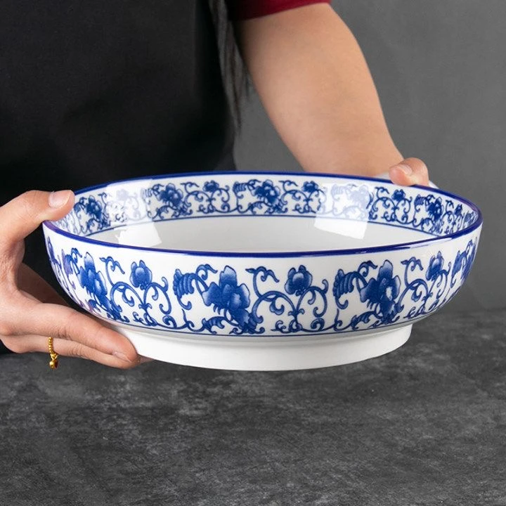 9英寸青花瓷大汤碗面碗一个