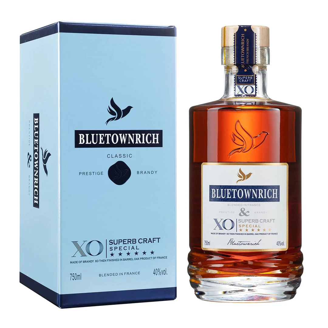 法国原装原瓶进口 波本蓝邑豪富XO白兰地40度洋酒750ml瓶礼盒装