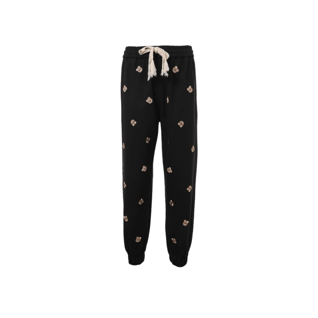 【刺绣小熊亲子裤】高腰束脚运动裤W22AU1034