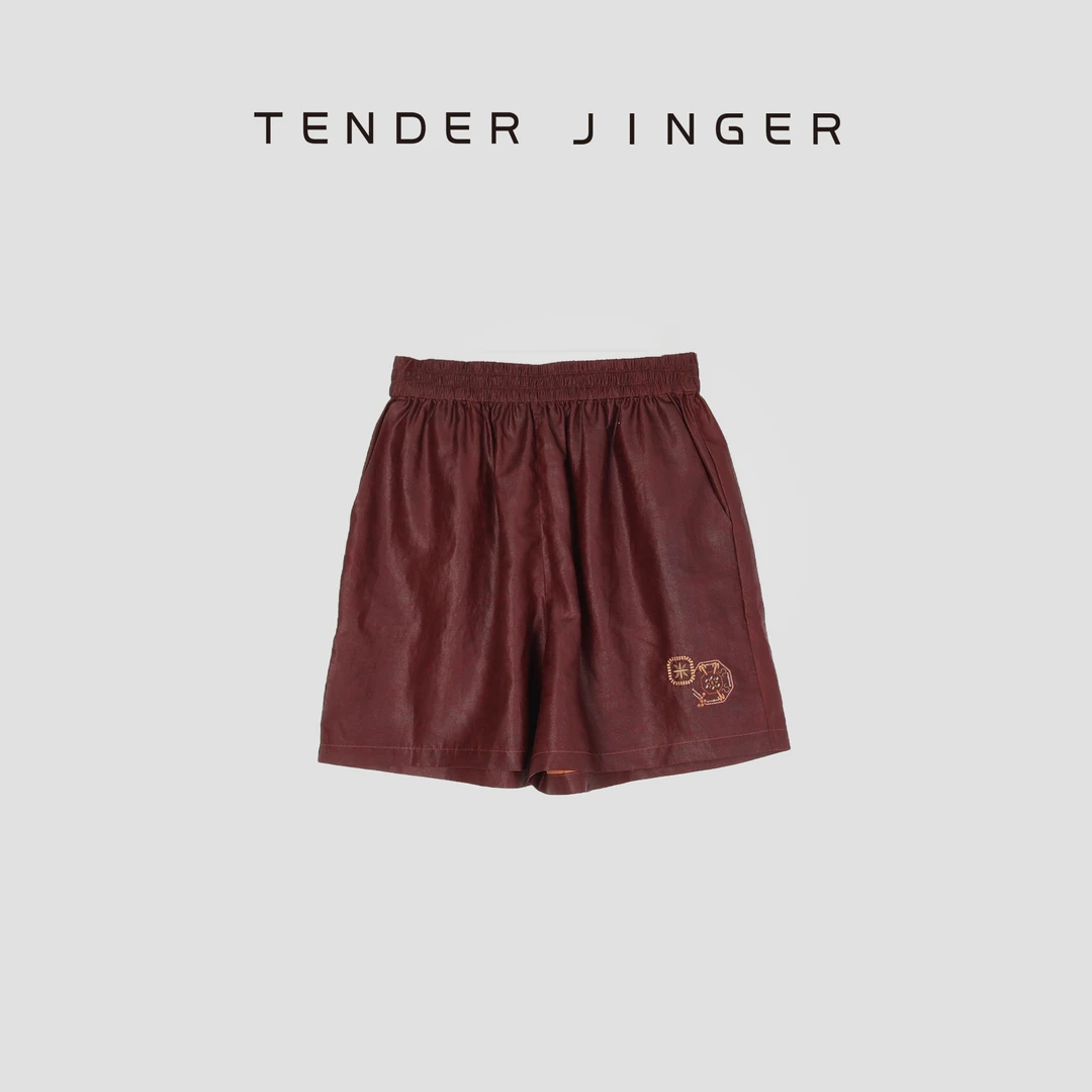Tender Jinger【黑标】香云纱刺绣短裤T52LAN30606