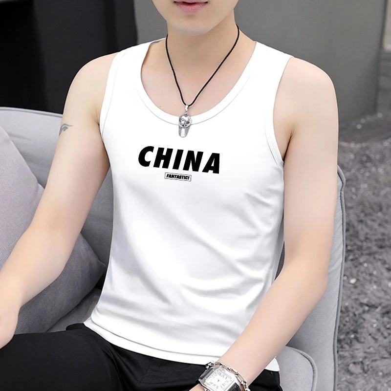 潮流背心坎肩新款薄款男士打底运动汗衫夏季圆领健身修身休闲无袖