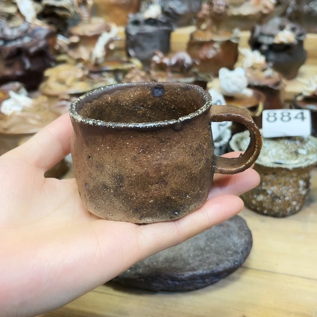 瓶柴烧粗陶手捏马克杯