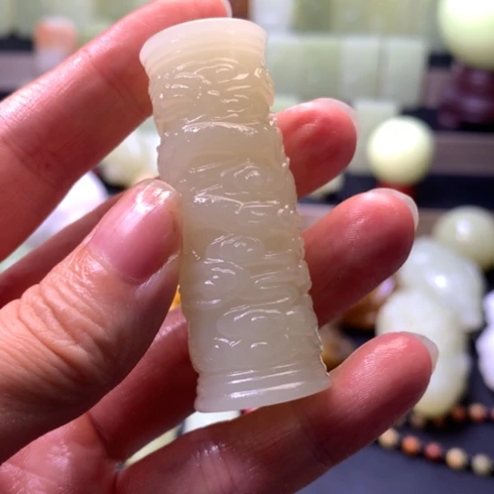 石材方解石手把件