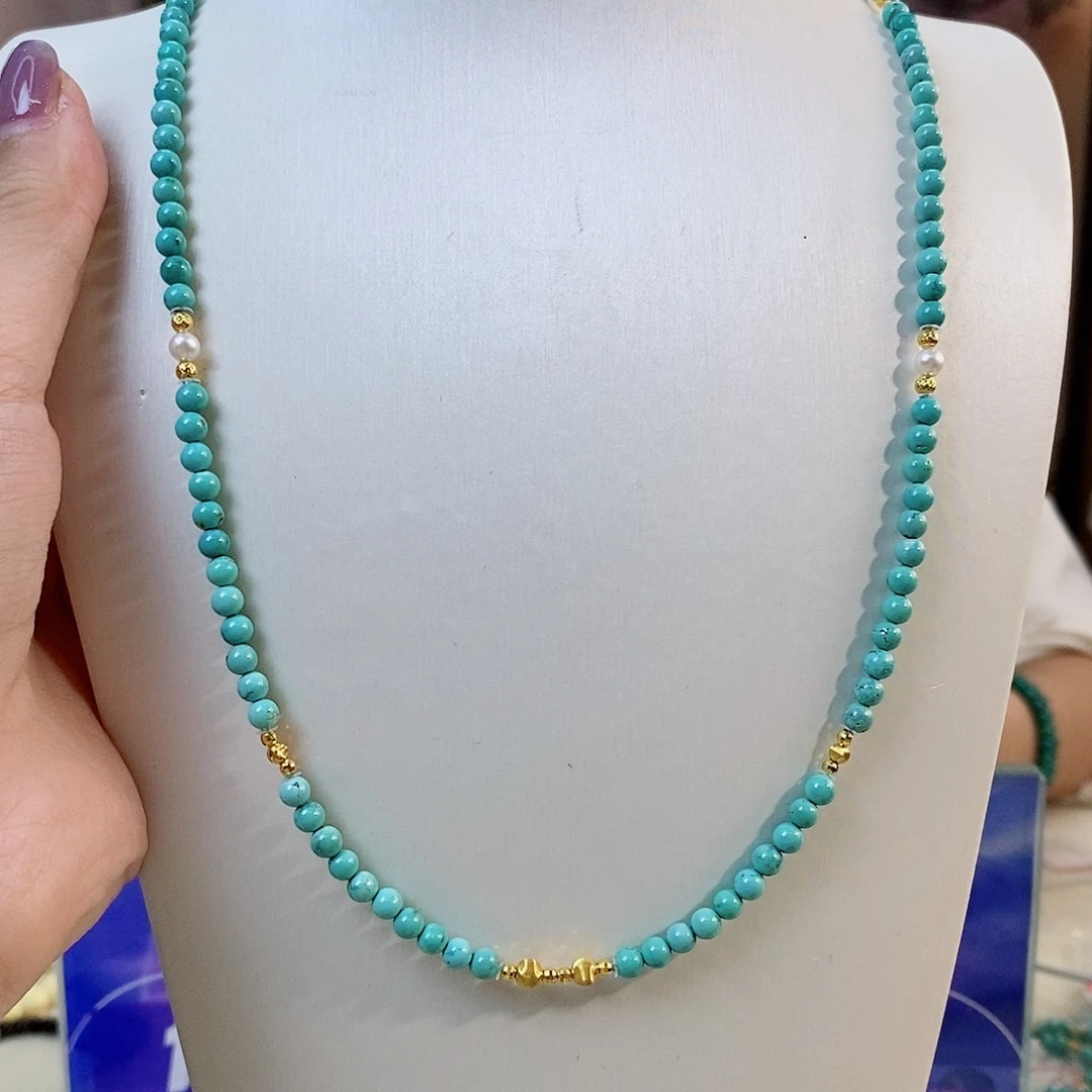 绿松石18K金镶嵌珠宝奇石