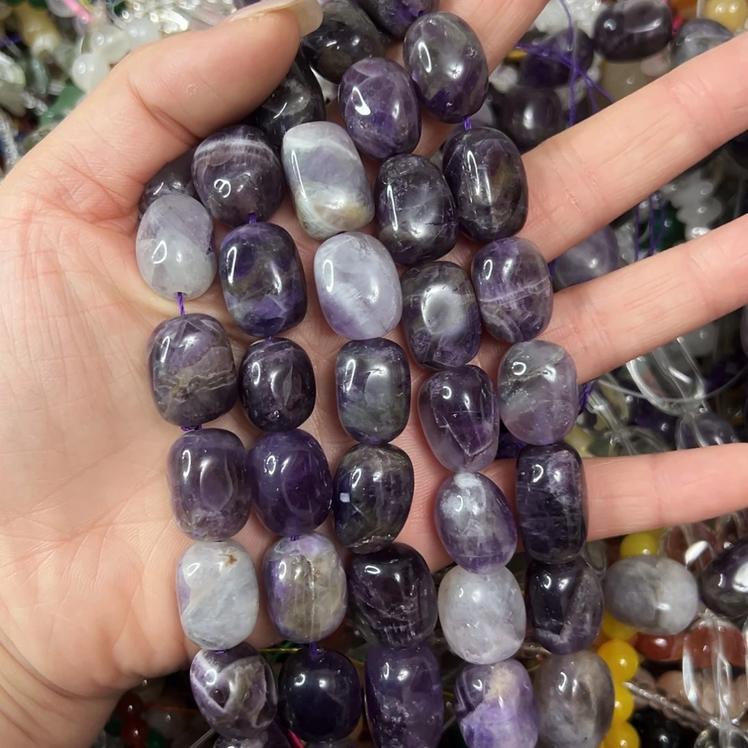 玛瑙/玉髓未镶嵌珠宝半成品，卡13x17紫水晶一条