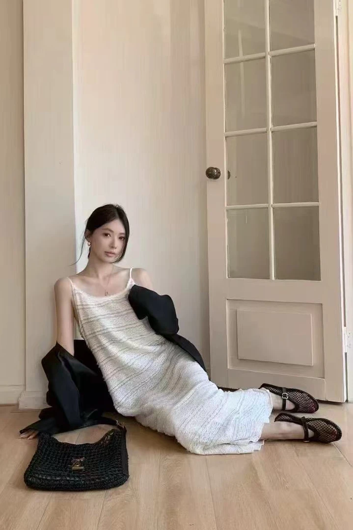 新品法式软蕾丝吊带连衣裙显瘦长裙气质2