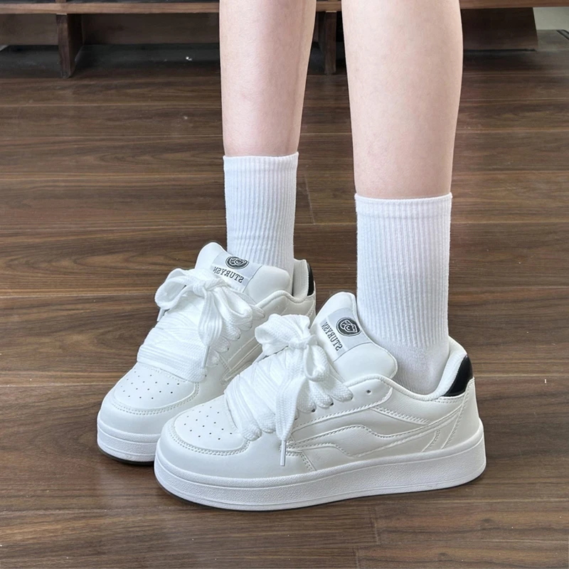 韩版白色小众面包鞋休闲板鞋女鞋ins夏季学生百搭运动鞋2025新款