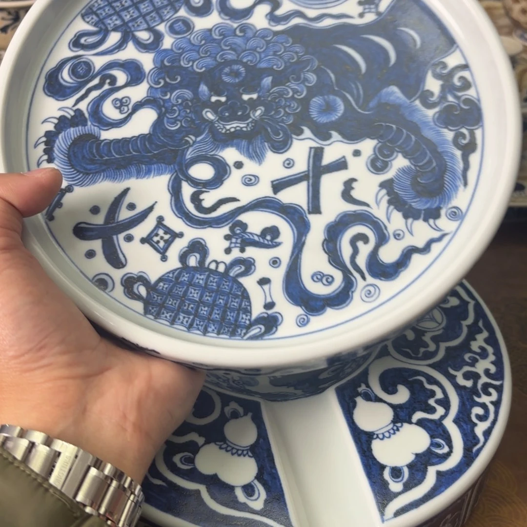 陶瓷盖碗景德镇手绘茶器大茶盘21cm