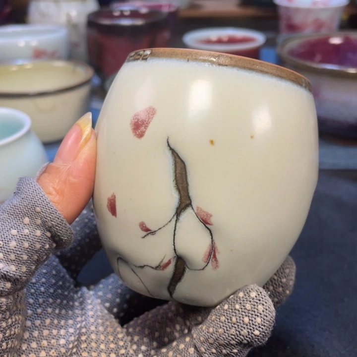 摆件踏雪寻梅龙蛋杯
