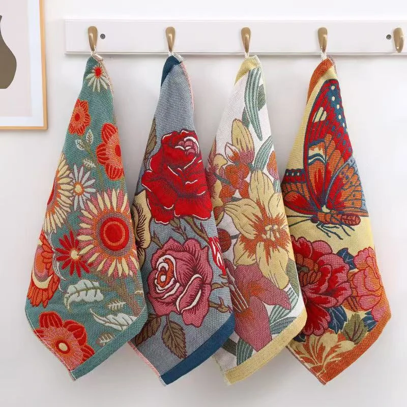 40*40 蝶语花香 纯棉方巾 亲肤 柔软