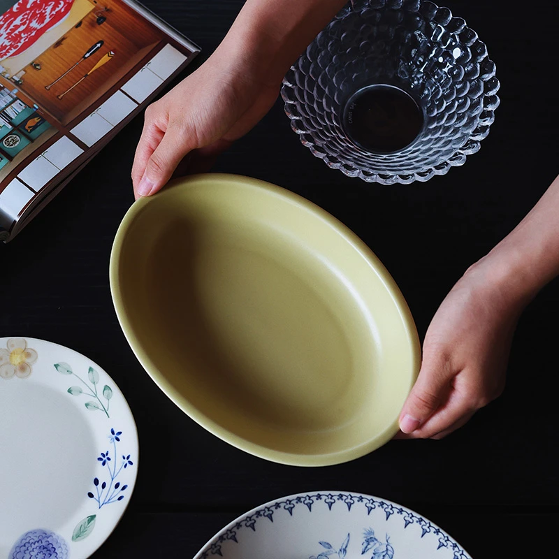 【瑕疵】Camus say拾秋系列-9.4英寸椭圆小盘 24×17.5×4.2cm