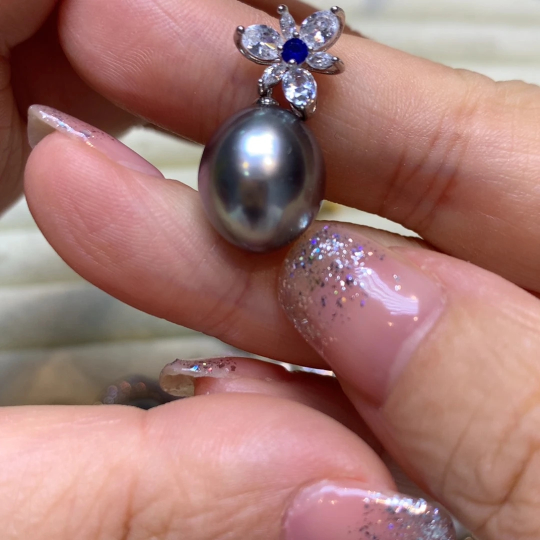 海水珍珠银S925镶嵌颈饰