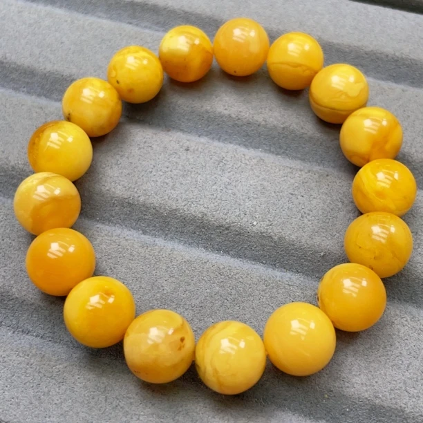 蜜糖色瑕疵蜜蜡满蜡10➕手串（1105号）