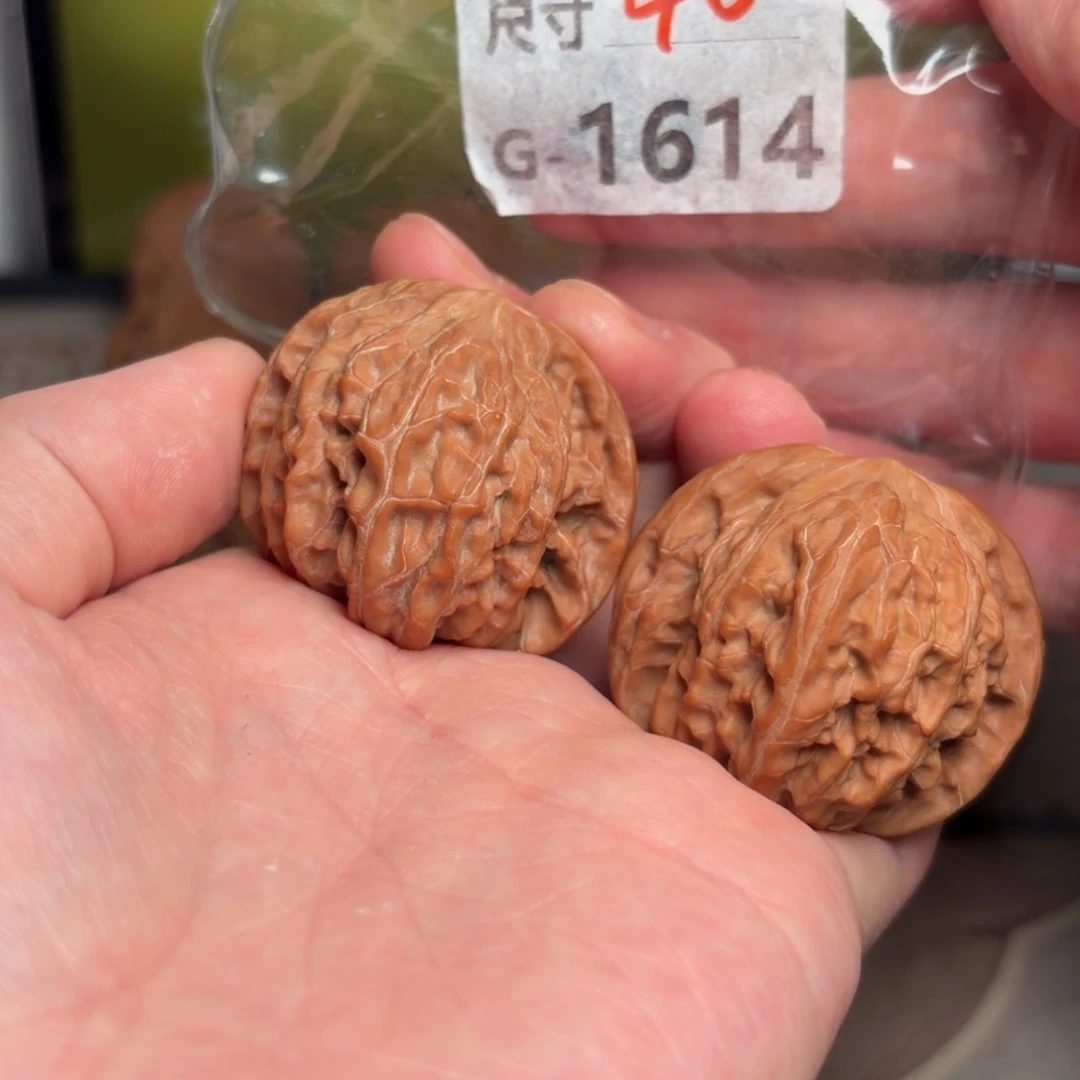 文玩核桃把件40磨盘1614号