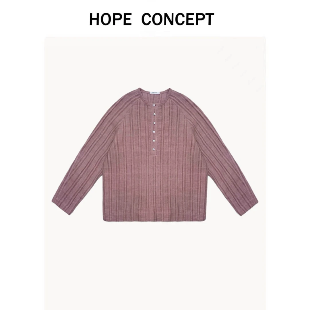 25172#HOPECONCEPT小众设计 春季亚麻衬衫