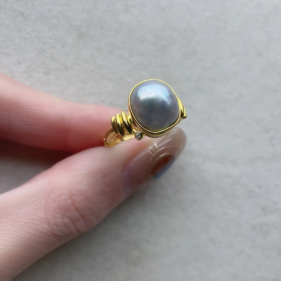 海水珍珠戒指71银S925镶嵌