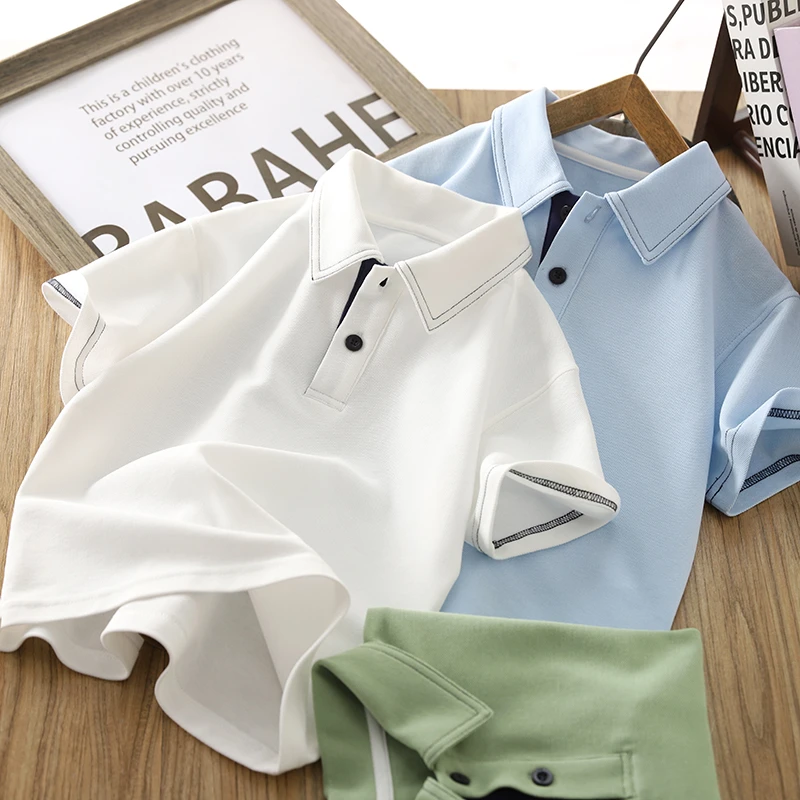 男童短袖POLO衫夏装2025新款儿童轻薄款帅气T恤男孩潮酷夏款汗衫