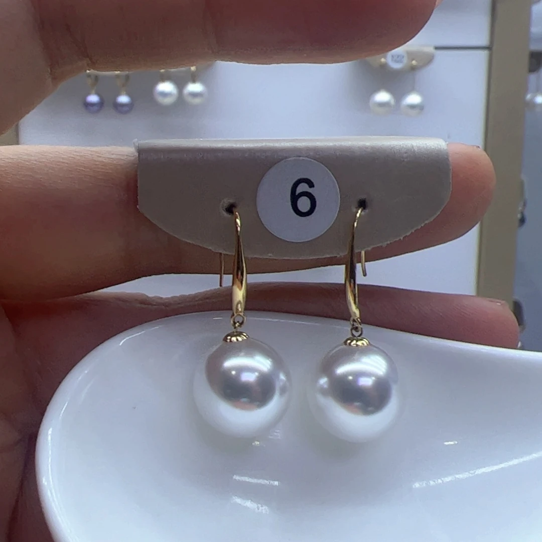 淡水珍珠耳饰18K金镶嵌