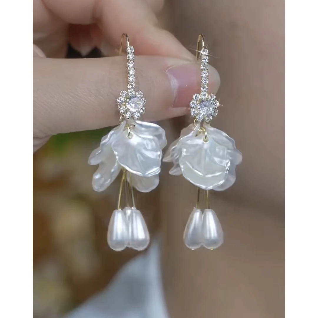 铜合金耳饰 新款轻奢【花语】仙气十足气质洋气时尚耳环0348