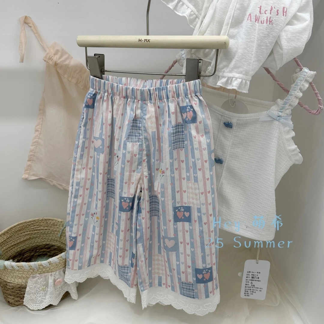 AC115~萌希·25夏~花边卡通休闲裤K583