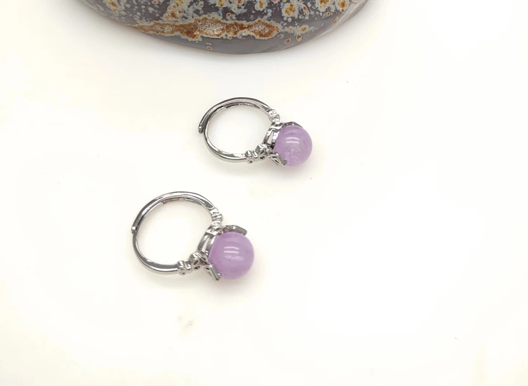 10mm紫水晶戒指 圆珠设计款戒指 珠宝