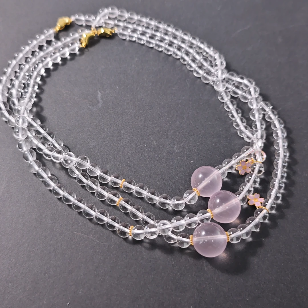 【书记甄选】原创白水晶项链 多样性发一件 约6mm 3391BR